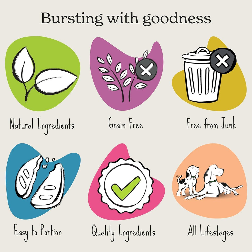 Natural Dog Treats (8 X 90G Bags) - Hypoallergenic & Grain Free Dog Treats with Lamb, Hand-Baked Soft Bites, Resealable Bags