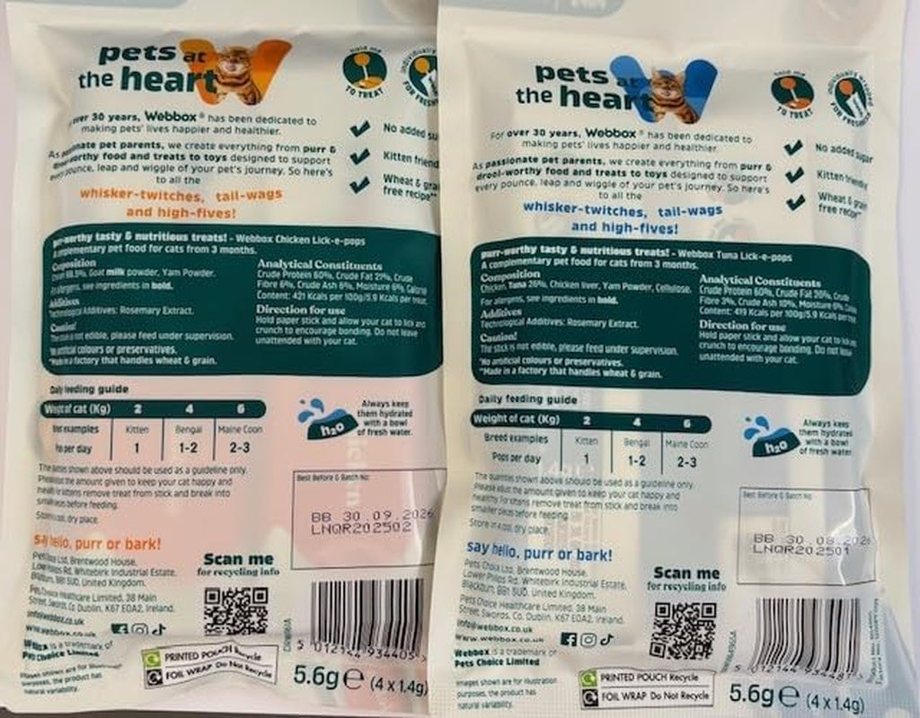 Lick-E-Pops Freeze Dried Cat Treats Variety Pack (Chicken/Tuna)