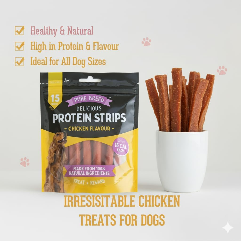 Premium Chicken Fillets for Dogs 170 G – Natural Dried Treats for Dogs, High Protein & Grain Free Dog Fillets – Healthy Dog Food Dry Snack for Training & Rewards (Chicken)