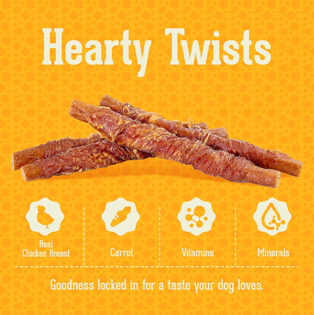 Dog Treats with Carrots, 3 Pack*320G Rawhide Free Dog Chews, Low in Fat and Hign in Protein, Pure Natural Ingredients