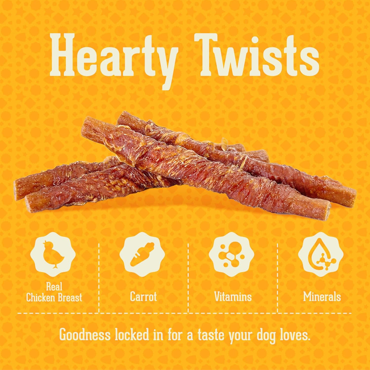 Dog Treats with Carrots, 3 Pack*320G Rawhide Free Dog Chews, Low in Fat and Hign in Protein, Pure Natural Ingredients