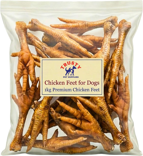 Chicken Feet for Dogs - 1Kg | Natural Dog Treat | Hypoallergenic & Grain Free | High in Glucosamine & Calcium | Natural Chews | Chicken Feet Dog Treats for Large & Small Dogs | by  Pet Supplies