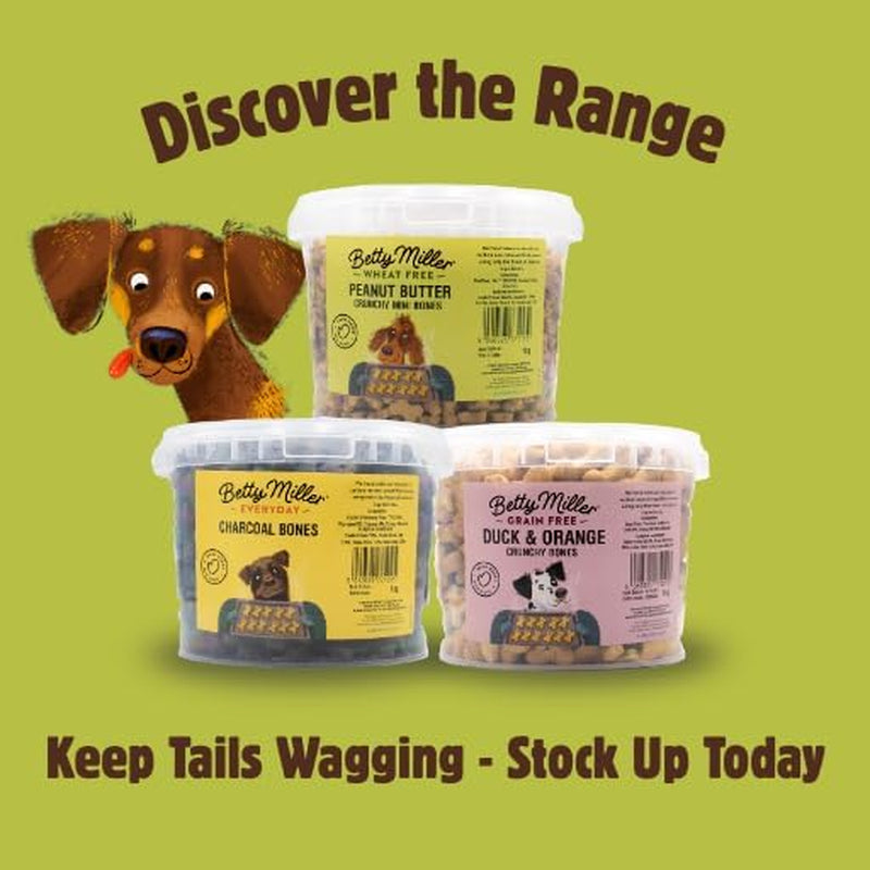 Wheat Free Dog Treats - Peanut Butter Mini Bones - British Baked Dog Biscuits - Peanut Butter for Dogs, Ideal Dog Treats for Small Dogs