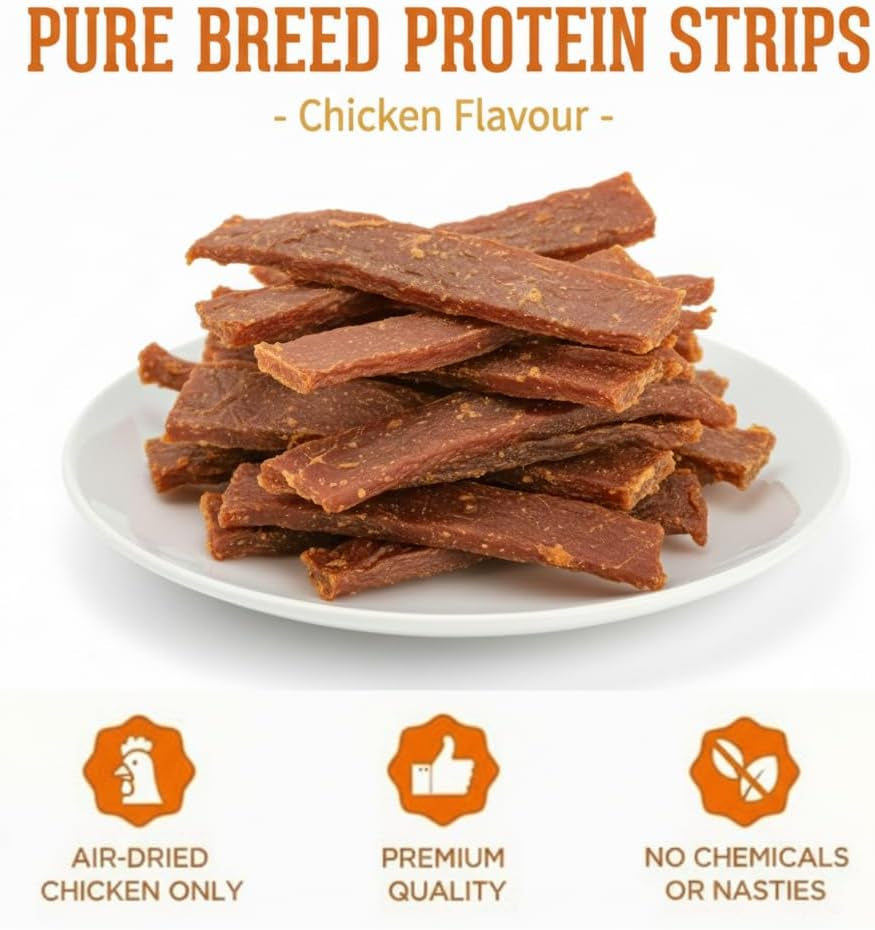 Premium Chicken Fillets for Dogs 170 G – Natural Dried Treats for Dogs, High Protein & Grain Free Dog Fillets – Healthy Dog Food Dry Snack for Training & Rewards (Chicken)