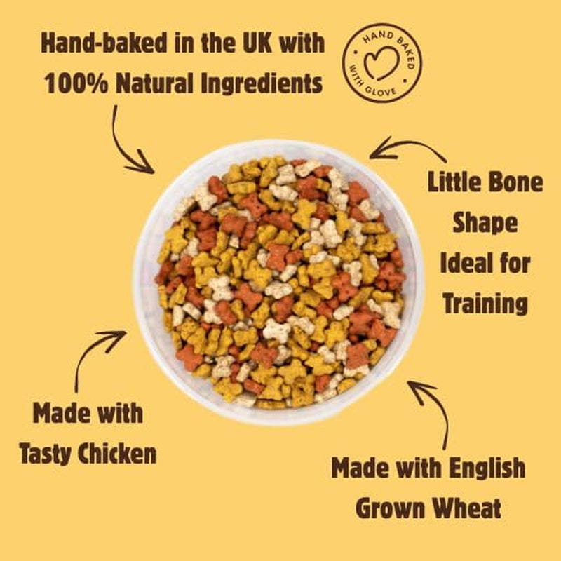 Dog Treats - Mini Chicken Petites 1Kg - British Baked Dog Biscuits - Ideal Dog Treats for Smaller Dogs