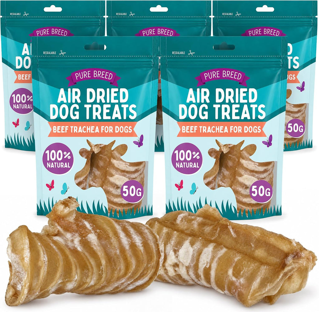Pure Breed 5Pk Beef Trachea for Dogs Natural Dog Treats 250G