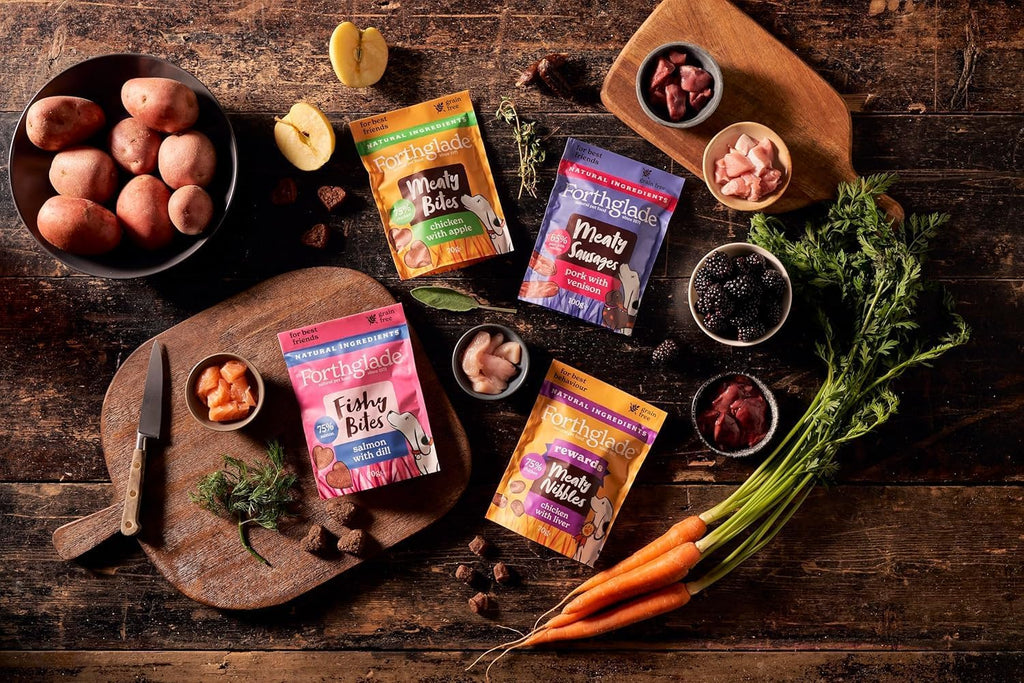 Meaty Nibbles (4 X 70G Bags) - Hypoallergenic & Grain Free Dog Treats with Chicken and Liver, Natural Dog Treats, Training Rewards with 75% Chicken