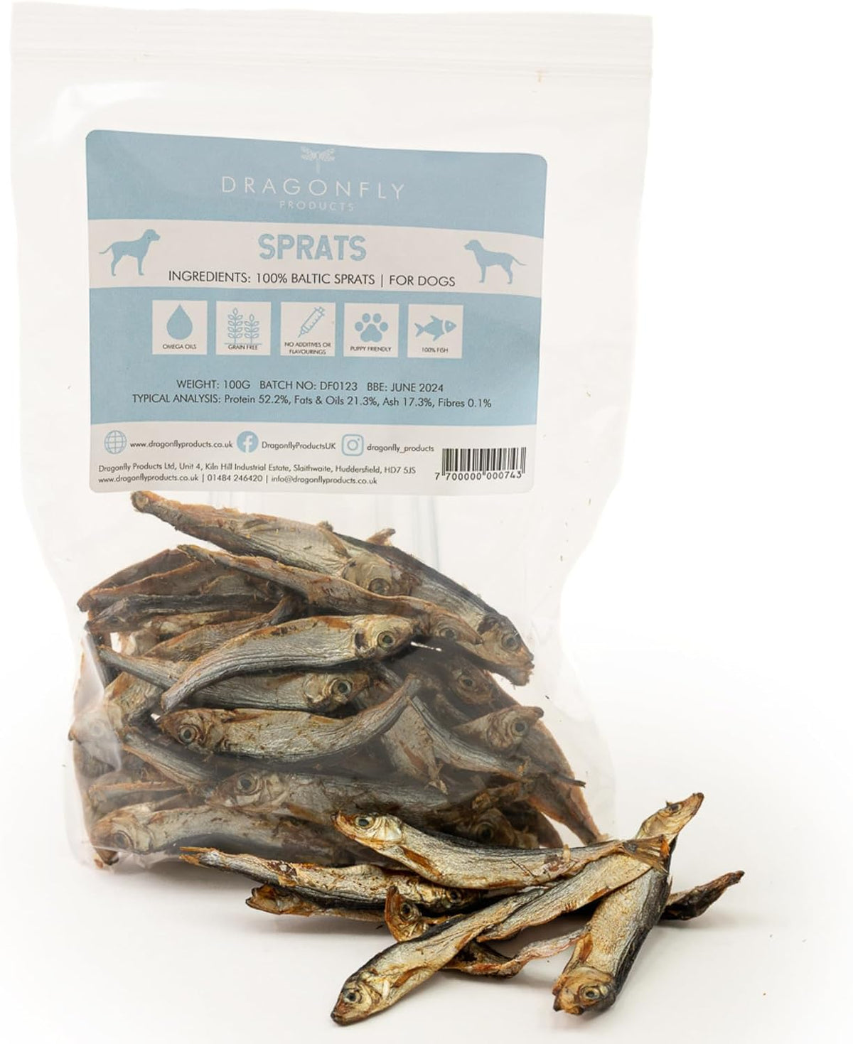 Sprats for Dogs & Puppies, Natural Whole Fish Treat