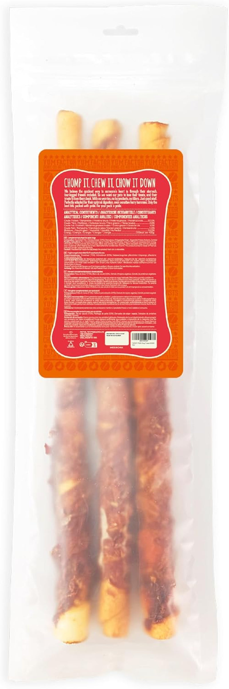 Dog Treats for Large Dogs, 2 Pack*315G (3 Sticks Included), Chicken Wrapped Rawhide Dog Chews Long Lasting, Low-Fat and High in Protein