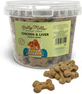 Wheat Free Dog Treats - Chicken & Liver Bones - British Baked Dog Biscuits - Dog Training Treats, Liver Treats for Dogs