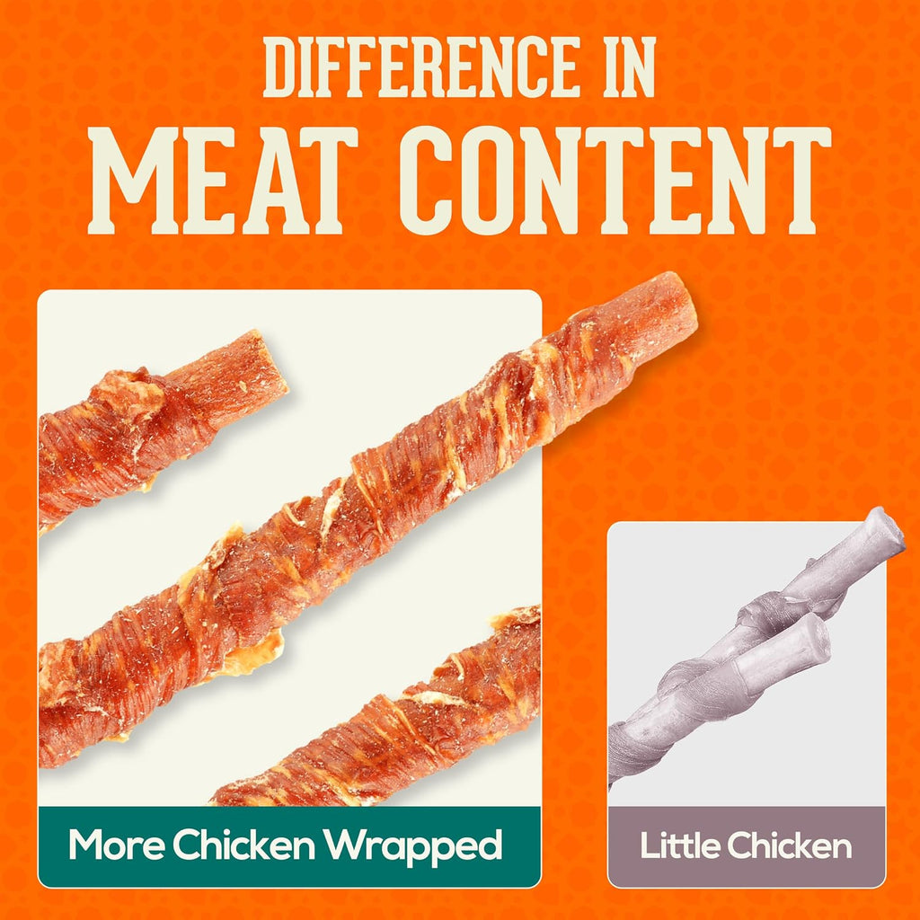 Dog Treats with Carrots, 1 Pack*320G Rawhide Free Dog Chews with Chicken Breast Meat, Low-Fat, High in Protein