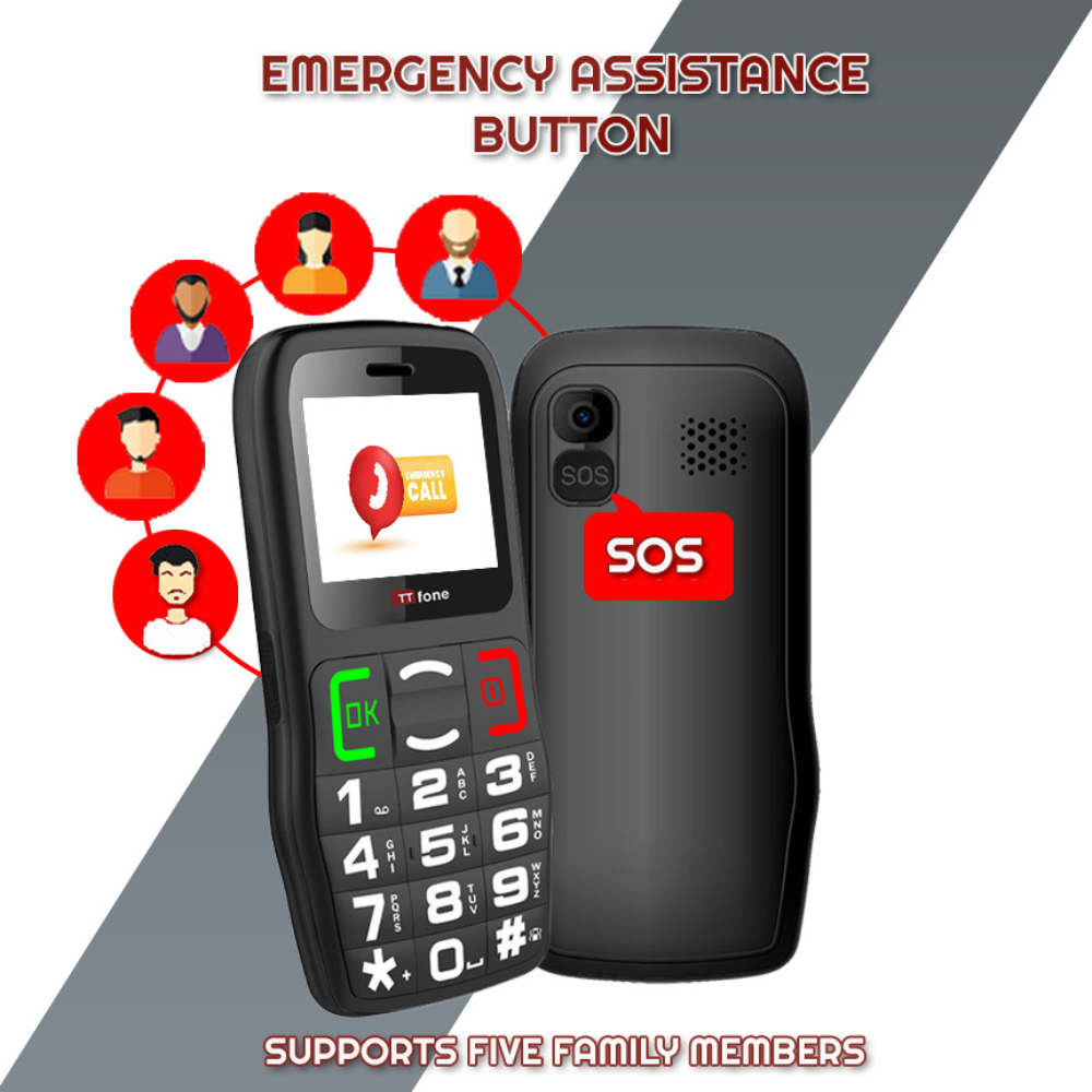 Returned Resale - TTfone TT220 Big Button Mobile with USB Cable, O2 Pay As You Go