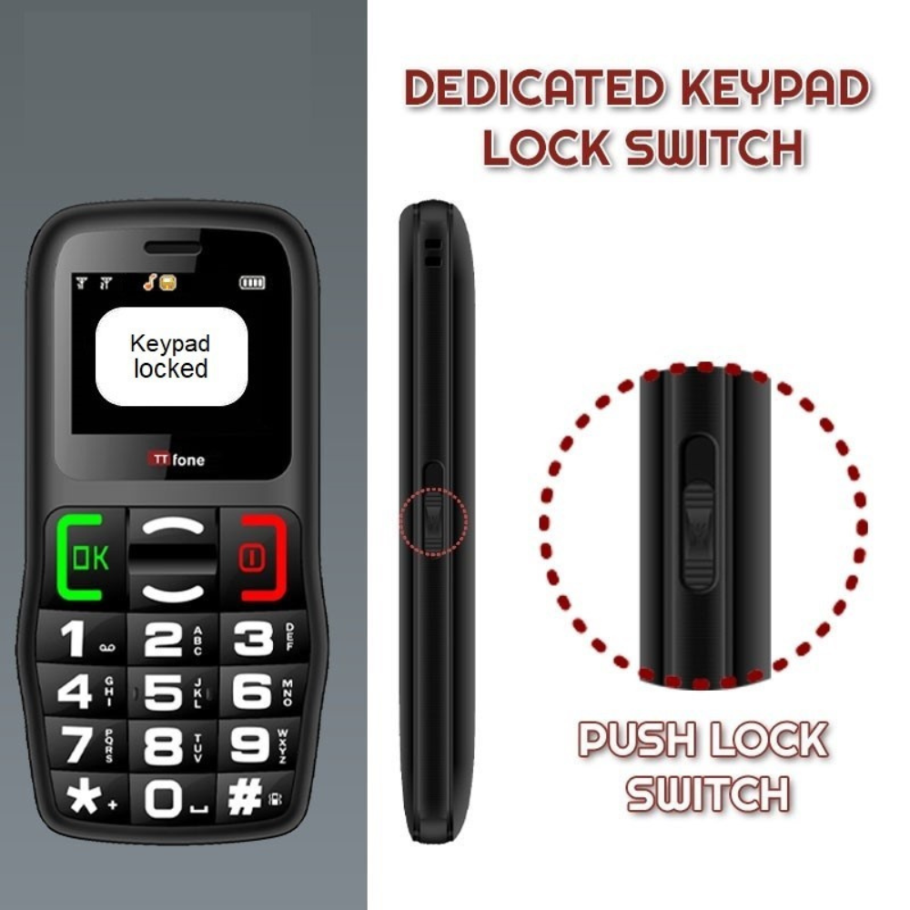Returned Resale - TTfone TT220 Big Button Mobile with USB Cable, O2 Pay As You Go