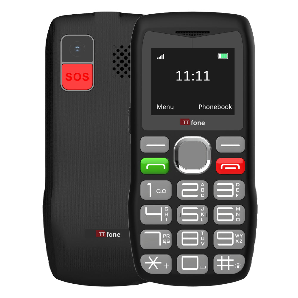TTfone TT890 4G Mobile Phone with O2 Pay As You Go SIM card and Mains Charger