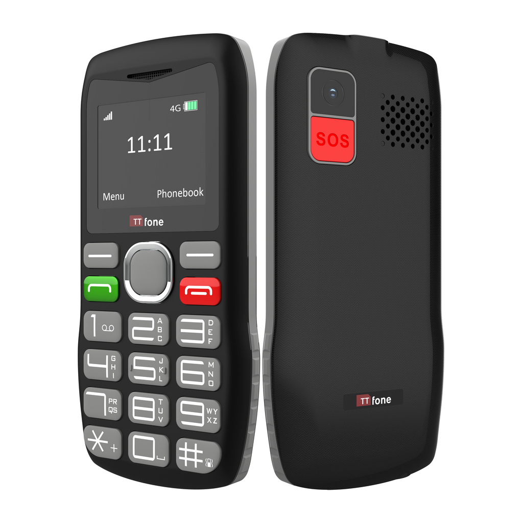 TTfone TT890 4G Mobile Phone with O2 Pay As You Go SIM card and Mains Charger