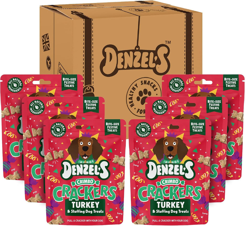 All Natural Dog Treats - Crimbo Crackers - Turkey & Stuffing Dog Treats (6 X 90G)