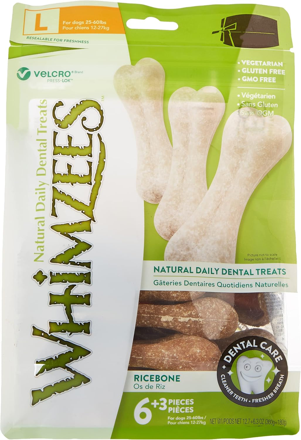 Natural Dental Dog Chew Long Lasting, Variety Box Mixed Shapes, Small, 56 Pieces & Natural Dental Dog Chews Long Lasting, Rice Bone, 9 Pieces