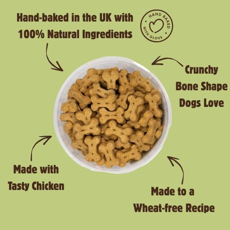 Wheat Free Dog Treats - Chicken & Liver Bones - British Baked Dog Biscuits - Dog Training Treats, Liver Treats for Dogs