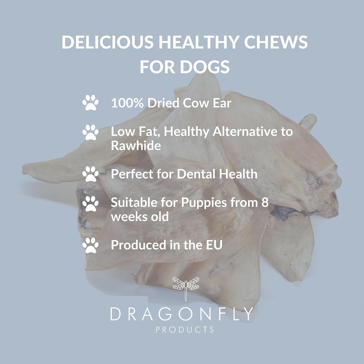 Cow Ears for Dogs & Puppies, Natural Low Fat Dental Chew