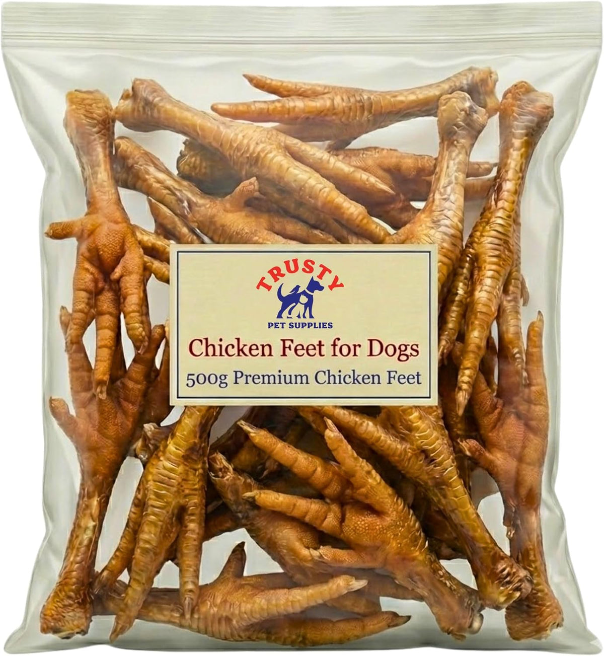 Chicken Feet for Dogs - 500G | Natural Dog Treat | Hypoallergenic & Grain Free | High in Glucosamine & Calcium | Natural Chews | Chicken Feet Dog Treats for Large & Small Dogs | by  Pet Supplies