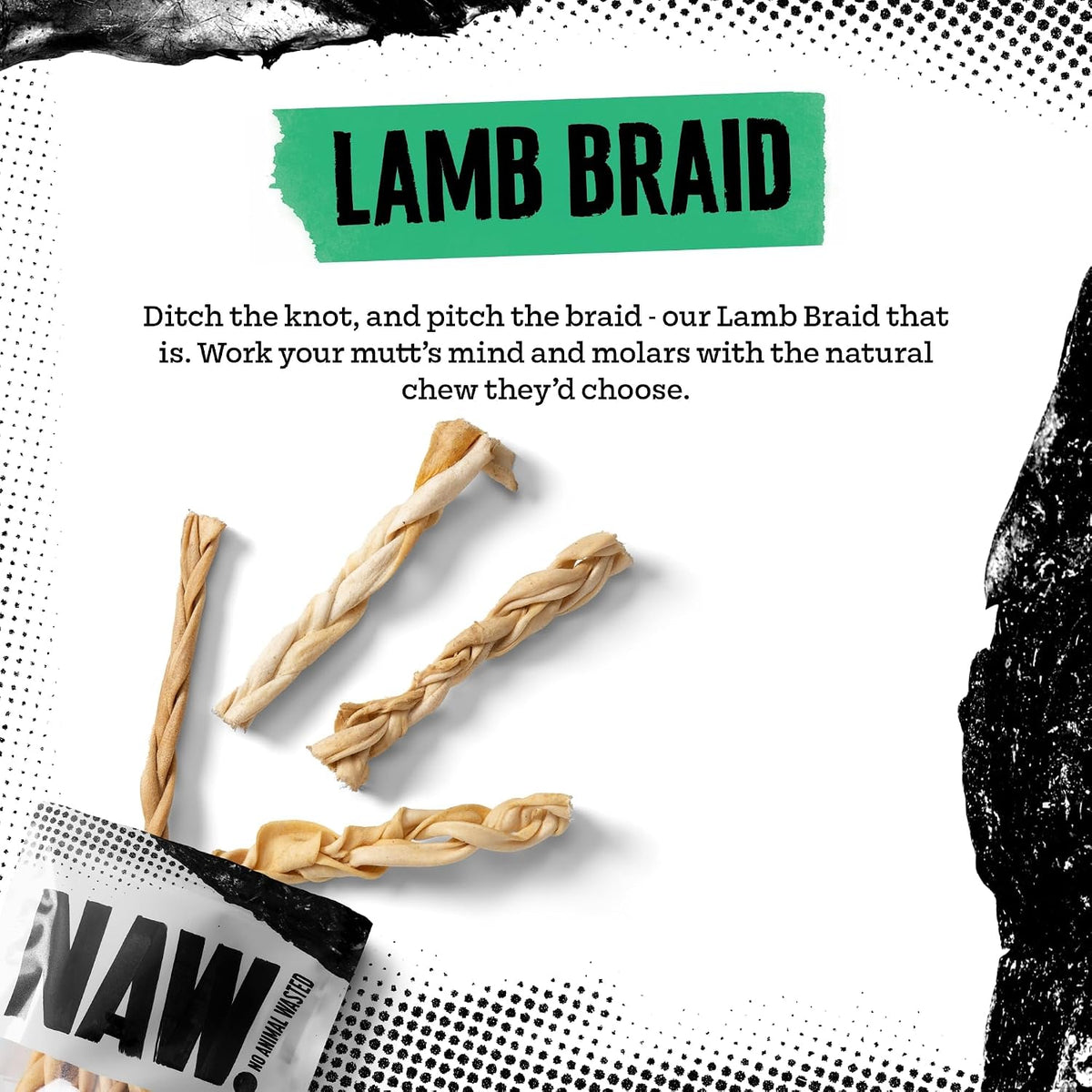 Lamb Braids for Dogs, 240G (2 Packs of 120G). Premium Braided Lamb Dog Chews Made from 100% Natural Lamb to Support Healthy Dental Hygiene