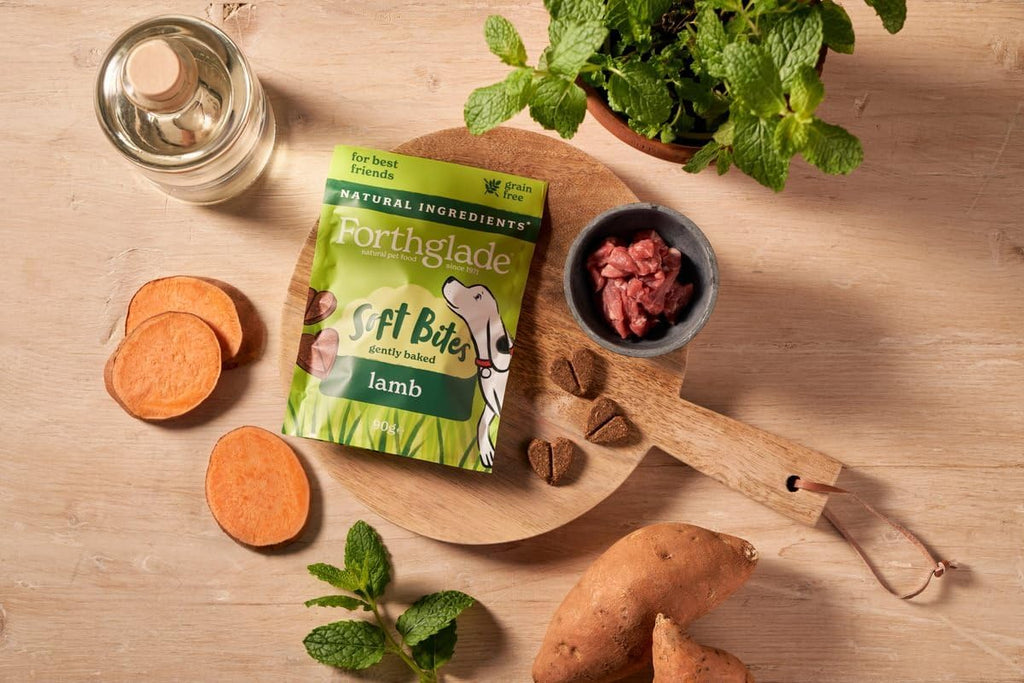 Natural Dog Treats (8 X 90G Bags) - Hypoallergenic & Grain Free Dog Treats with Lamb, Hand-Baked Soft Bites, Resealable Bags